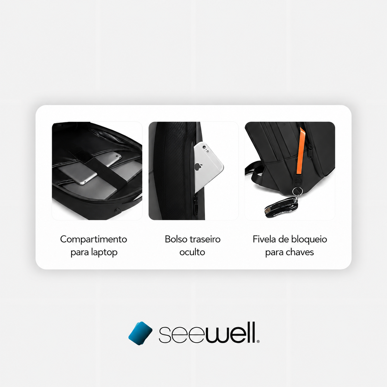 Mochila Executiva Slim Impermeável Samurai - Seewell 7238