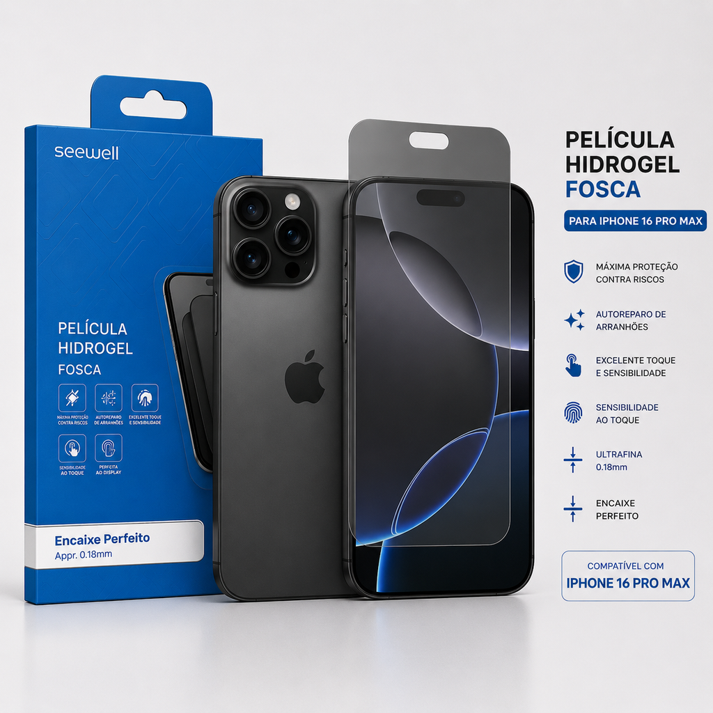 Película iPhone Hydrogel Fosca Sw Seewell - iPhone 16 Pro Max