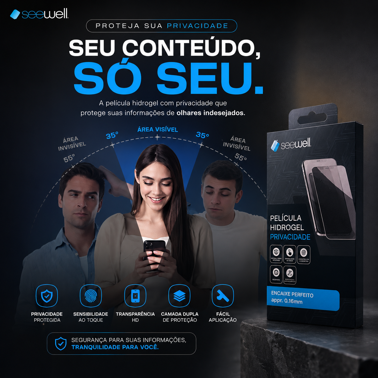 Película Hydrogel Privacidade SW SeeWell - Galaxy S26