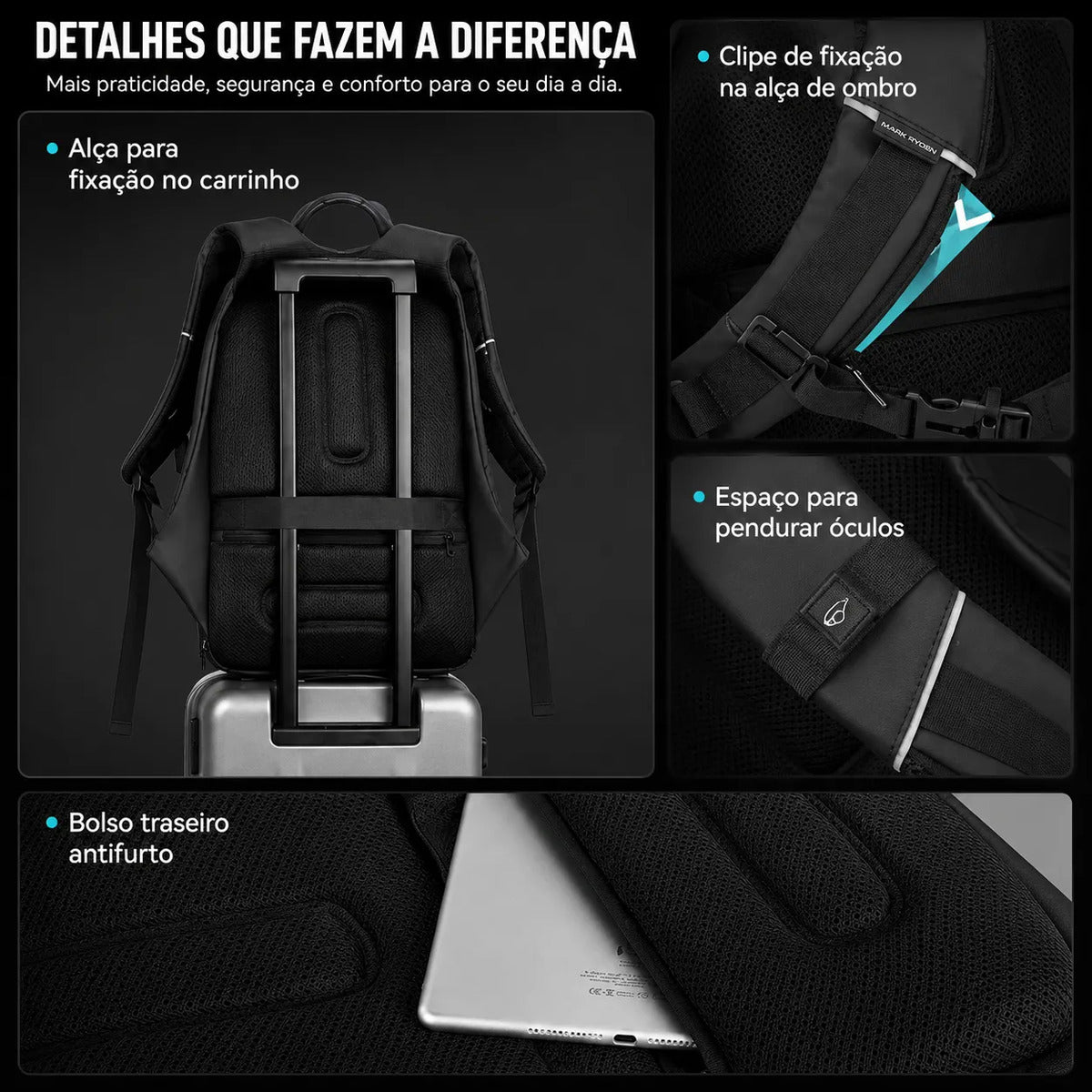 Mochila Mark Ryden MR7080X 35L Notebook 15,6"