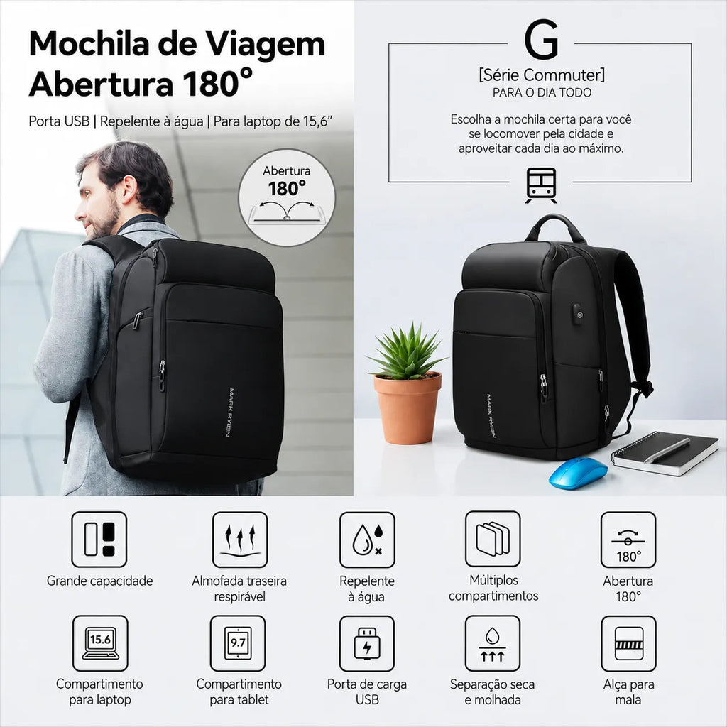 Mochila Mark Ryden MR7080X 35L Notebook 15,6"