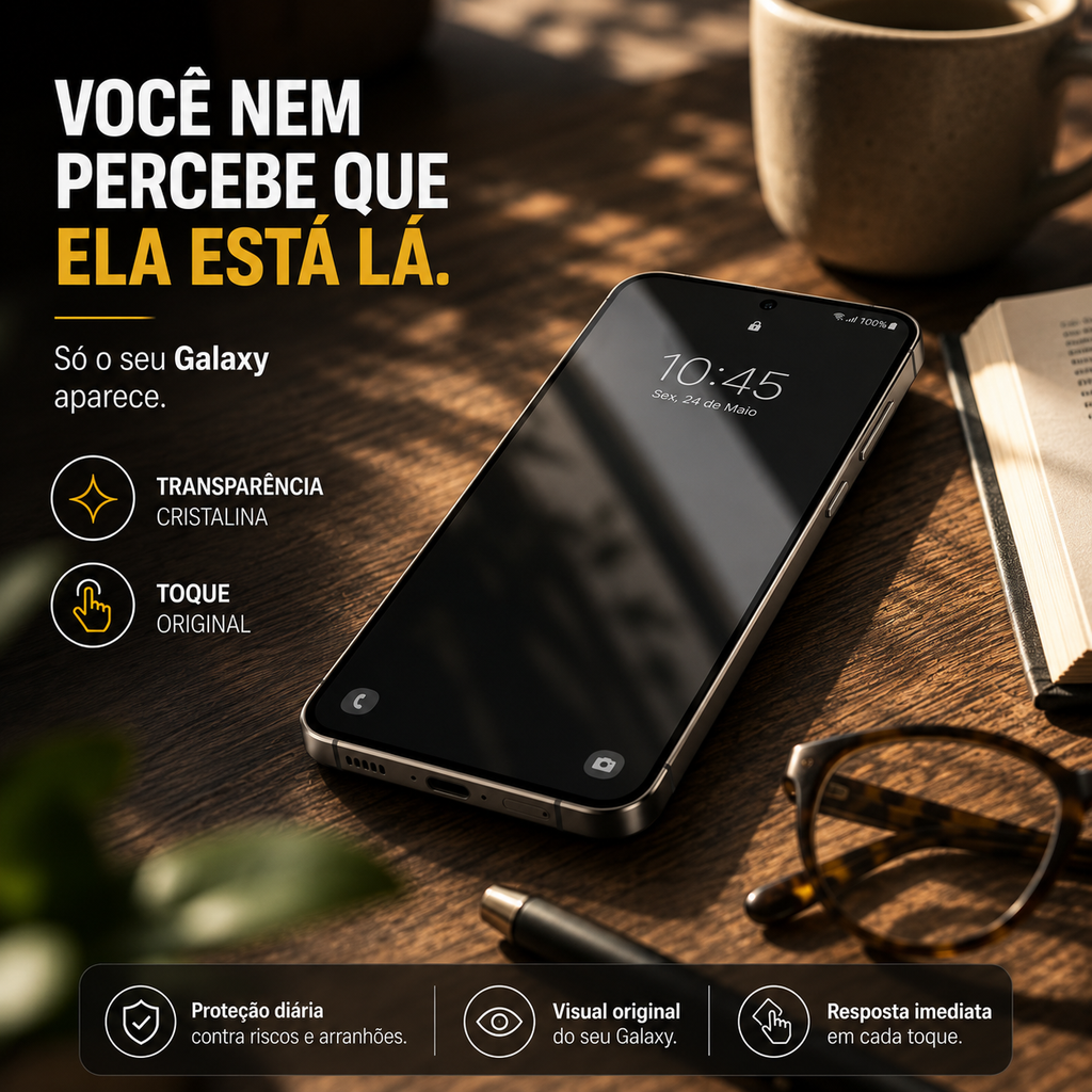 Película de Vidro 3D Stealth Armor Galaxy S26, S26 Ultra e Edge