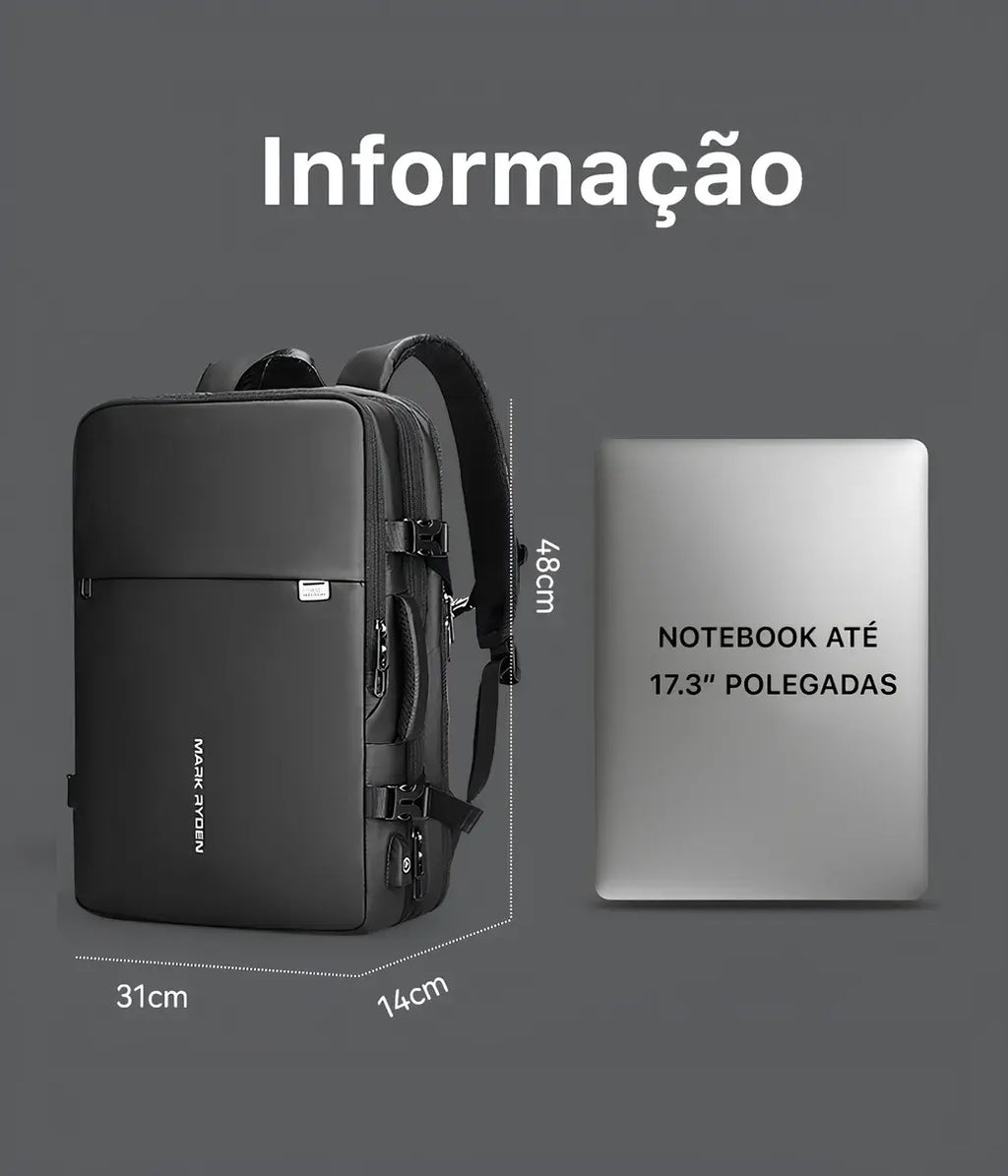 Mochila Executiva Mark Ryden Notebook 17 Expansivel Mala