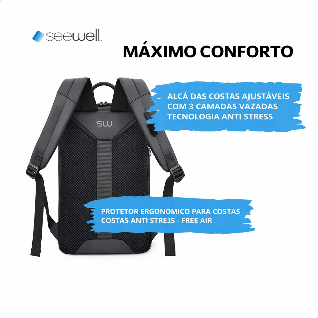 Mochila Executiva Slim Impermeável Katana - Seewell 2913