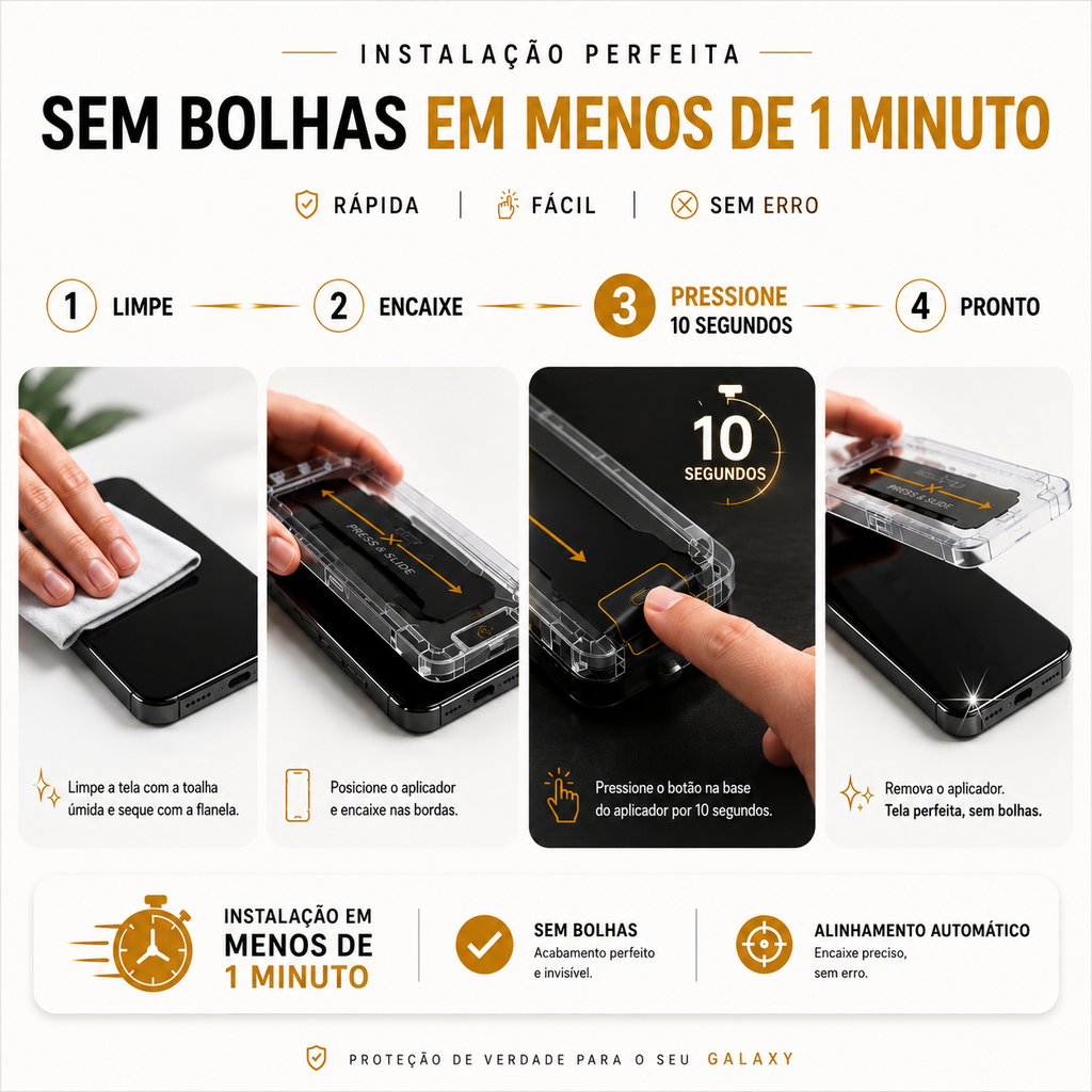 Película de Vidro 3D Stealth Armor Galaxy S26, S26 Ultra e Edge